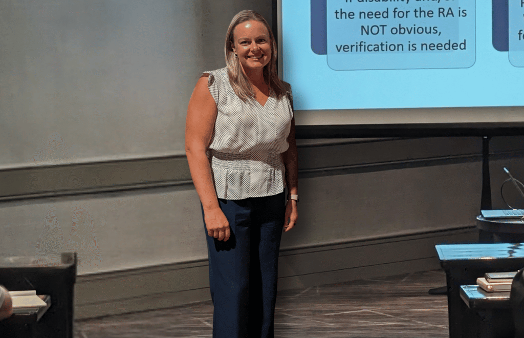 Leslie Tucker, fair housing attorney in a traning session.