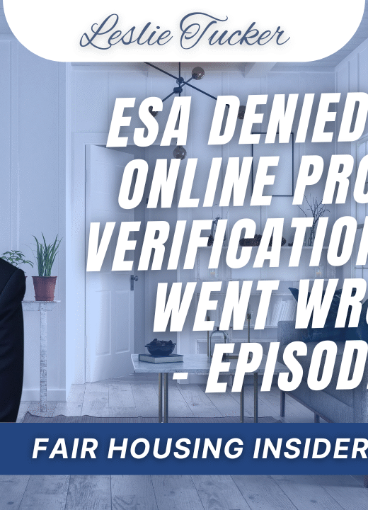 Photo of Leslie Tucker with the title: ESA Denied After Online Provider Verification What Went Wrong?